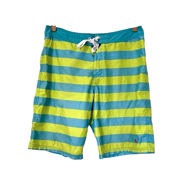 Modern Amusement Striped Board Short 10” Men’s 34 Green Blue - Picture 1 of 6